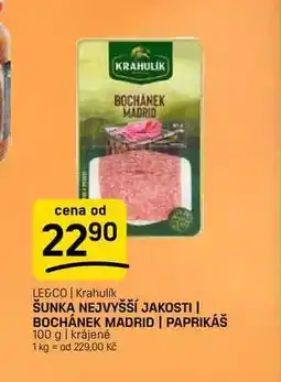 Flop ŠUNKA NEJVYŠŠÍ JAKOSTI | BOCHÁNEK MADRID | PAPRIKÁŠ 100 g | krájené nabídka
