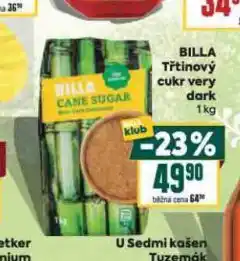 Billa Třtinový cukr very dark nabídka
