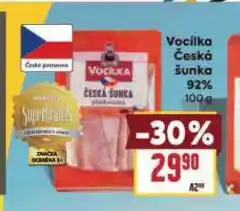 Billa Vocílkova česká šunka 92% nabídka