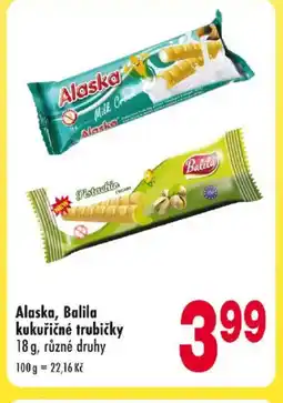 Qanto Alaska, Balila kukuřičné trubičky nabídka