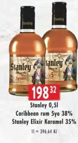 Astur&Qanto Stanley Caribbean rum 5yo 38% Stanley Elixir Karamel 35% nabídka