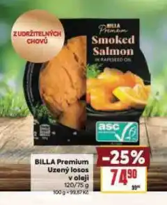 Billa Billa premium uzený losos v oleji nabídka