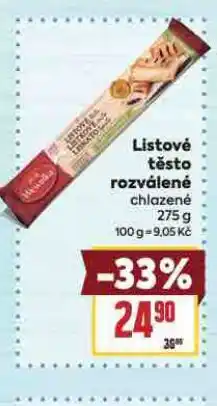 Billa Listové těsto rozválené nabídka