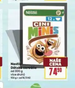 Billa Nestlé dětské cereálie nabídka