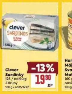 Billa Clevere sardinky nabídka