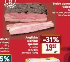 Billa Anglická slanina nabídka