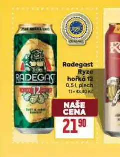Billa Pivo radegast ryze hořká 12 nabídka