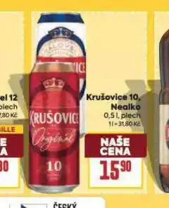 Billa Krušovice hořké nealko nabídka