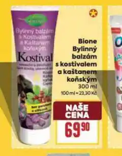 Billa Bione bylinný balzám s kostivalem nabídka