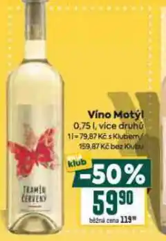 Billa Víno motýl nabídka