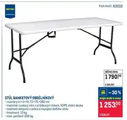 Makro STŮL BANKETOVÝ OBDÉLNÍKOVÝ nabídka