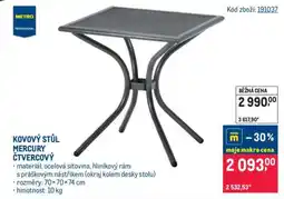 Makro KOVOVÝ STŮL MERCURY ČTVERCOVÝ nabídka