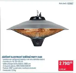 Makro Závěsný elektrický ohřívač Party 2100 nabídka