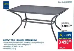 Makro KOVOVÝ STŮL MERCURY OBDÉLNÍKOVÝ nabídka