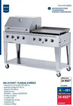Makro GRIL PLYNOVÝ + PLANCHA, 8 HOŘÁKŮ nabídka