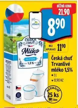 Albert Česká chuť Trvanlivé mléko 1,5% nabídka