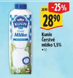 Albert Kunín Čerstvé mléko 1,5% nabídka