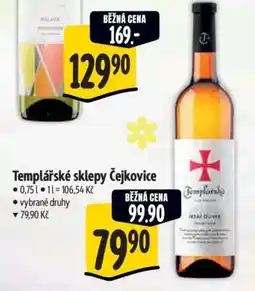 Albert Templářské sklepy Čejkovice nabídka