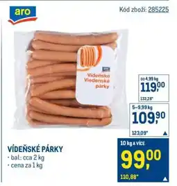Makro Vídeňské párky* • nabídka