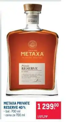 Makro METAXA PRIVATE RESERVE 40 % nabídka