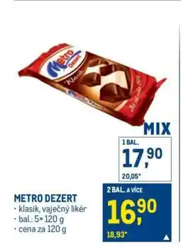 Makro Metro Dezert nabídka
