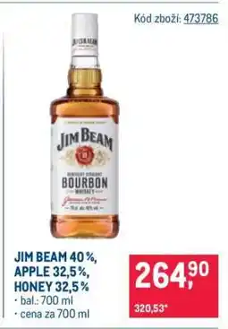 Makro JIM BEAM 40 %, APPLE 32,5 %, HONEY 32,5 % nabídka