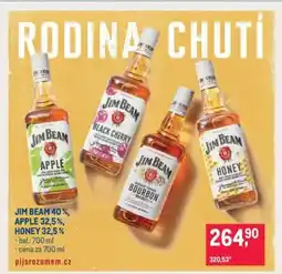 Makro JIM BEAM 40 %, APPLE 32,5 %, HONEY 32,5 % nabídka