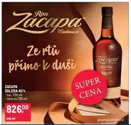 Makro ZACAPA SOLERA 40 % nabídka