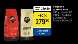 Tesco VERGNANO ZRNKOVÁ KÁVA nabídka
