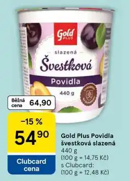 Tesco Gold Plus Povidla švestková slazená nabídka