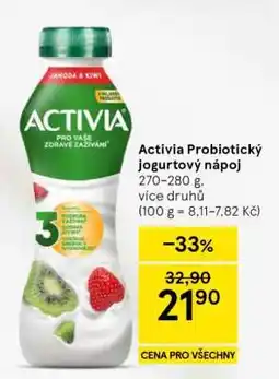 Tesco Activia Probiotický jogurtový nápoj nabídka