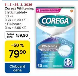 Tesco Corega Whitening čistící tablety nabídka