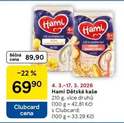 Tesco Hami Dětská kaše nabídka
