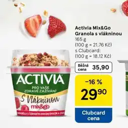 Tesco Activia Mix&Go Granola s vlákninou nabídka