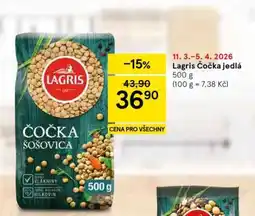 Tesco Lagris čočka jedlá nabídka