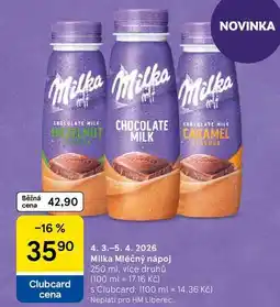 Tesco Milka Mléčný nápoj, 250 ml. vice druhů nabídka