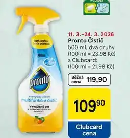 Tesco Pronto Čistič, 500 ml, dva druhy nabídka