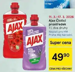 Tesco Ajax Čisticí prostředek, 1 l, dva druhy nabídka