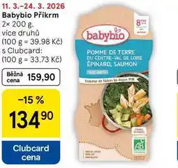 Tesco Babybio Příkrm, 2× 200 g. více druhů nabídka