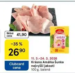 Tesco Krásno Amálka Šunka nejvyšší jakosti, 100 g, balená nabídka