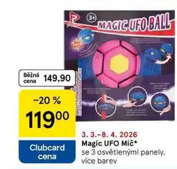 Tesco Magic UFO Míč, se 3 osvětlenými panely. více barev nabídka