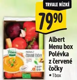 Albert Albert Menu box z červené čočky nabídka
