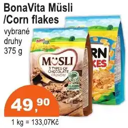 COOP DISKONT Bonavita müsli/corn flakes nabídka