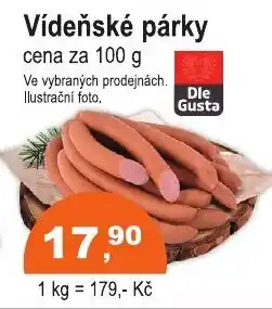 COOP DISKONT Vídeňské párky nabídka