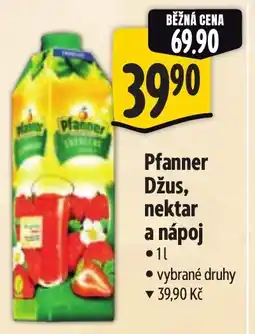 Albert Pfanner Džus, nektar a nápoj nabídka