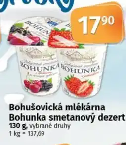 COOP TIP Bohušovická mlékárna Bohunka smetanový dezert nabídka