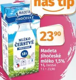 COOP TIP Madeta Jihočeské mléko 1,5% nabídka