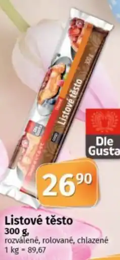 COOP TIP Listové těsto nabídka