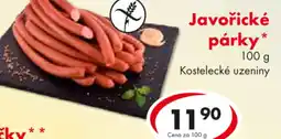 CBA Javořické párky nabídka
