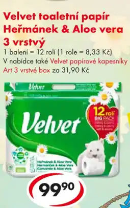 CBA Velvet toaletní papír Heřmánek & Aloe vera 3 vrstvý nabídka